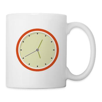 Uhr - Tasse - Weiß - Rechts