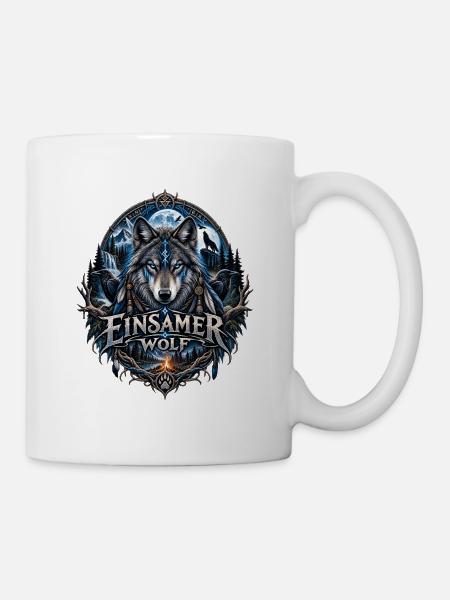 Einsam Wolf Totem - Tasse - Weiß