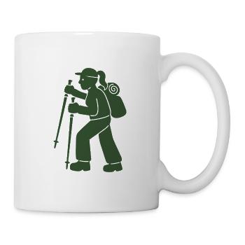 Bergwanderer mit Stöcken - Tasse - Weiß - Rechts
