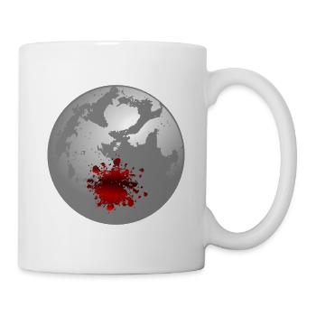 Halloween Mond Blutflecken - Tasse - Weiß - Rechts