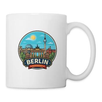 Berlin, Deutschland, Brandenburger Tor Reiseabzeichen - Tasse - Weiß - Rechts