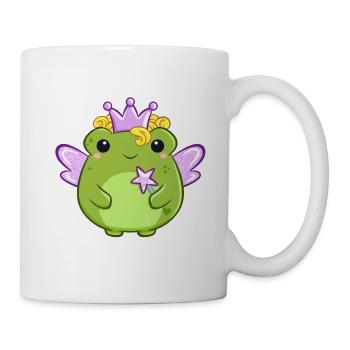 Grüner Frosch als Waldfee mit Sternenstab - Tasse - Weiß - Rechts