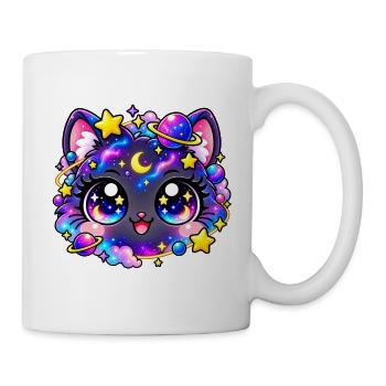 Sternenpastell-Galaktische Katze - Tasse - Weiß - Rechts