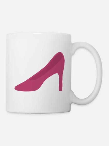 Rosa High Heels - Tasse - Weiß