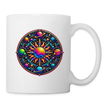 Kosmisches Sonnenmandala - Tasse - Weiß - Rechts