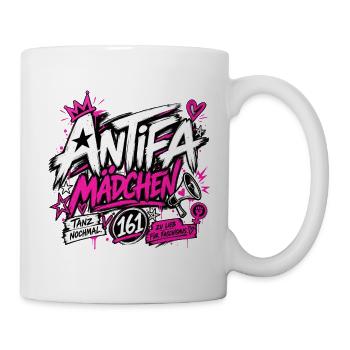 Antifa Mädchen - Tasse - Weiß - Rechts