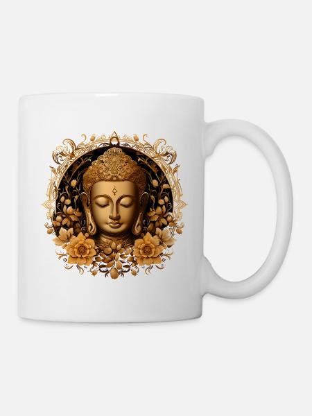 Buddha Mandala Meditation Yoga Design - Tasse - Weiß