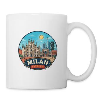 Mailand, Italien Duomo Fashion Capital Reiseabzeichen - Tasse - Weiß - Rechts