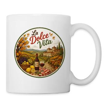 La Dolce Vita Weinanbau Szene - Tasse - Weiß - Rechts