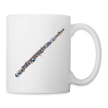 Steampunk Flöte Metallkunst - Tasse - Weiß - Rechts