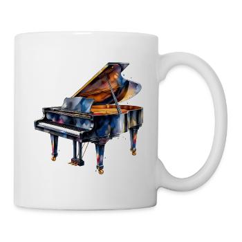 Wasserfarben Piano Impression - Tasse - Weiß - Rechts