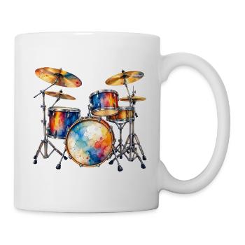 Farbexplosion Schlagzeug-Set - Tasse - Weiß - Rechts