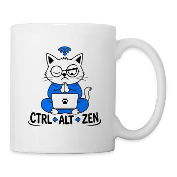 STRG + ALT + ZEN – Katzennerd-Meditation & Humor - Tasse - Weiß - Rechts