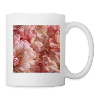 Blühende rosige Pfingstrosen - Tasse - Weiß - Rechts