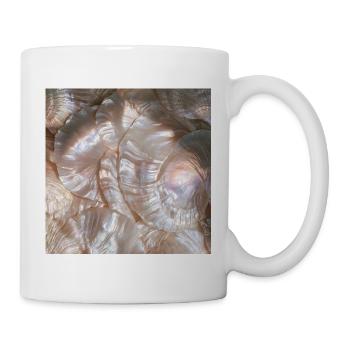 Abstrakte perlmuttartige Perle - Tasse - Weiß - Rechts