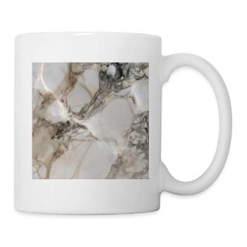 Eleganter Wolkenmarmor - Tasse - Weiß - Rechts