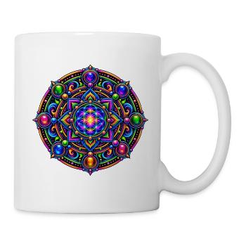 Kosmische Blume Mandala - Tasse - Weiß - Rechts