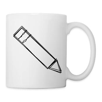 Bleistift handgezeichnet - Tasse - Weiß - Rechts