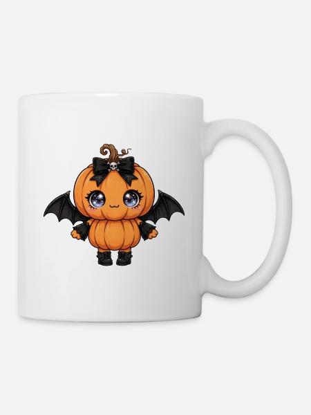 Gotische Kürbisfledermaus-Süße - Tasse - Weiß