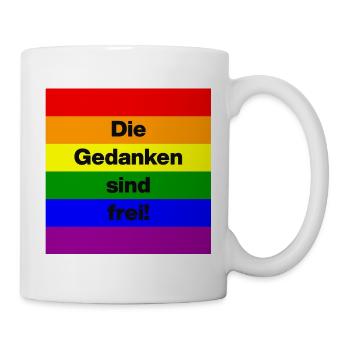 DIE GEDANKEN SIND FREI! GEGEN MAULKÖRBE FÜR FRIEDE - Tasse - Weiß - Rechts