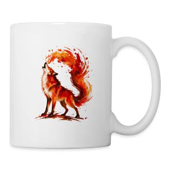 Wasserfarbener Fuchsruf - Tasse - Weiß - Rechts