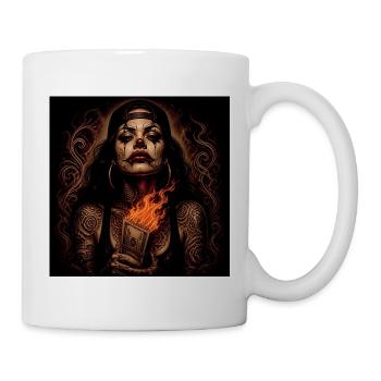 Tattoo-Königin der Flammen und des Geldes - Tasse - Weiß - Rechts