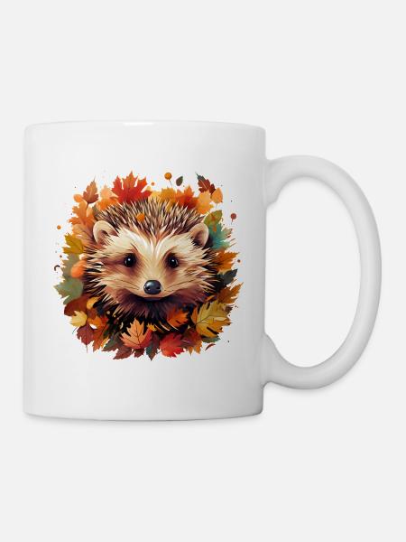Süsser Igel Herbst Naturliebhaber Design - Tasse - Weiß