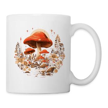 Magische Pilze Waldweg Cottagecore Natur - Tasse - Weiß - Rechts