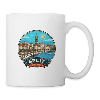 Split Kroatien Diokletians Palast Reiseabzeichen - Tasse - Weiß - Rechts