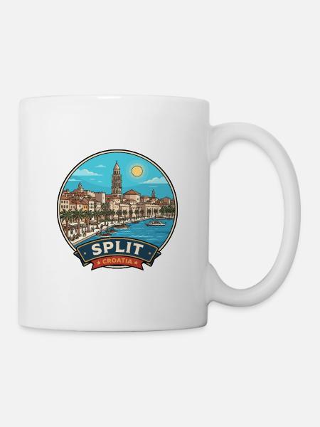 Split Kroatien Diokletians Palast Reiseabzeichen - Tasse - Weiß