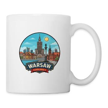 Kulturpalast Warschau, Polen, Reiseabzeichen - Tasse - Weiß - Rechts