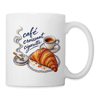 Café Croissant - Tasse - Weiß - Rechts