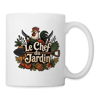 Der Koch des Gartens – Gärtner-Humorgeschenk - Tasse - Weiß - Rechts