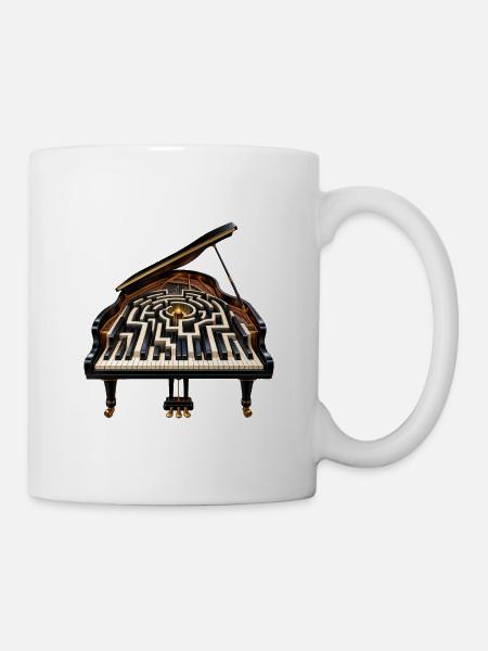 Labyrinth Klaviermusikkunst - Tasse - Weiß