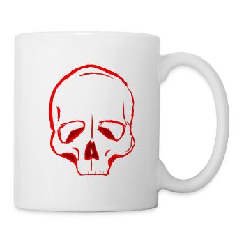 Dark Sketch Skull Grafik - Tasse - Weiß - Rechts