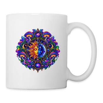 Sonne Mond Mandala - Tasse - Weiß - Rechts
