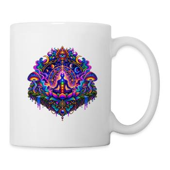 Chakren Meditation Mandala - Tasse - Weiß - Rechts