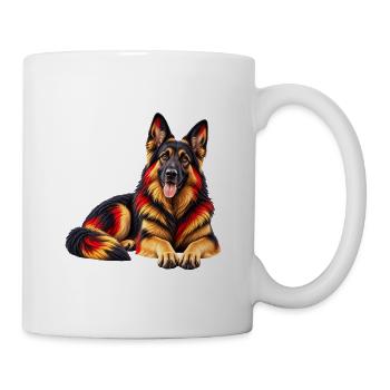 German Flag German Shepherd Art - Tasse - Weiß - Rechts