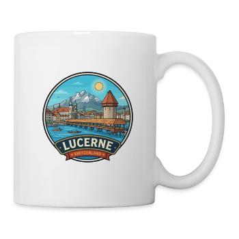 Luzerner Schweiz Kapelle Brücke Pilatus - Tasse - Weiß - Rechts