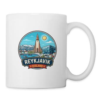 Reykjavik Island Hallgrimskirkja Reiseabzeichen - Tasse - Weiß - Rechts