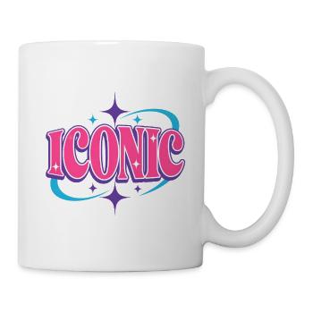 ICONIC Y2K Retro Schriftzug – Nostalgie T-Shirt - Tasse - Weiß - Rechts