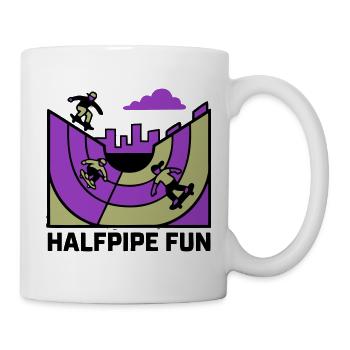 Halfpipe Skatepark Logo - Tasse - Weiß - Rechts