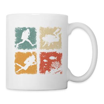 Retro Tauchen im Meer Für Schnorchler Und Taucher - Tasse - Weiß - Rechts
