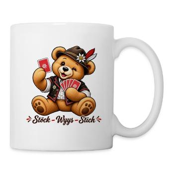 Für Jasserinnen & Jasser - Teddy Stöck Wyys Stich - Tasse - Weiß - Rechts