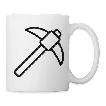 Spitzhacke-Linien-Symbol - Tasse - Weiß - Rechts