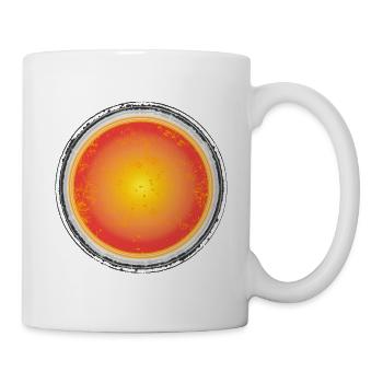  „Solar Flare“ – Abstraktes Retro-Sonne Grunge - Tasse - Weiß - Rechts