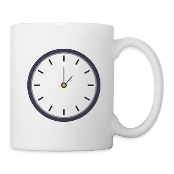 Uhr - Tasse - Weiß - Rechts