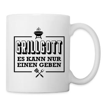 Grill Gott Es kann nur einen geben Grillsprüche - Tasse - Weiß - Rechts