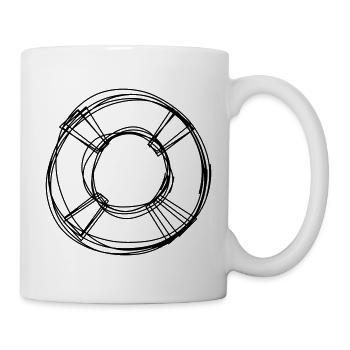 Rettungsring handgezeichnet - Tasse - Weiß - Rechts
