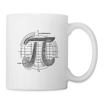 Pi Symbol – Mathematisches Blueprint Design - Tasse - Weiß - Rechts